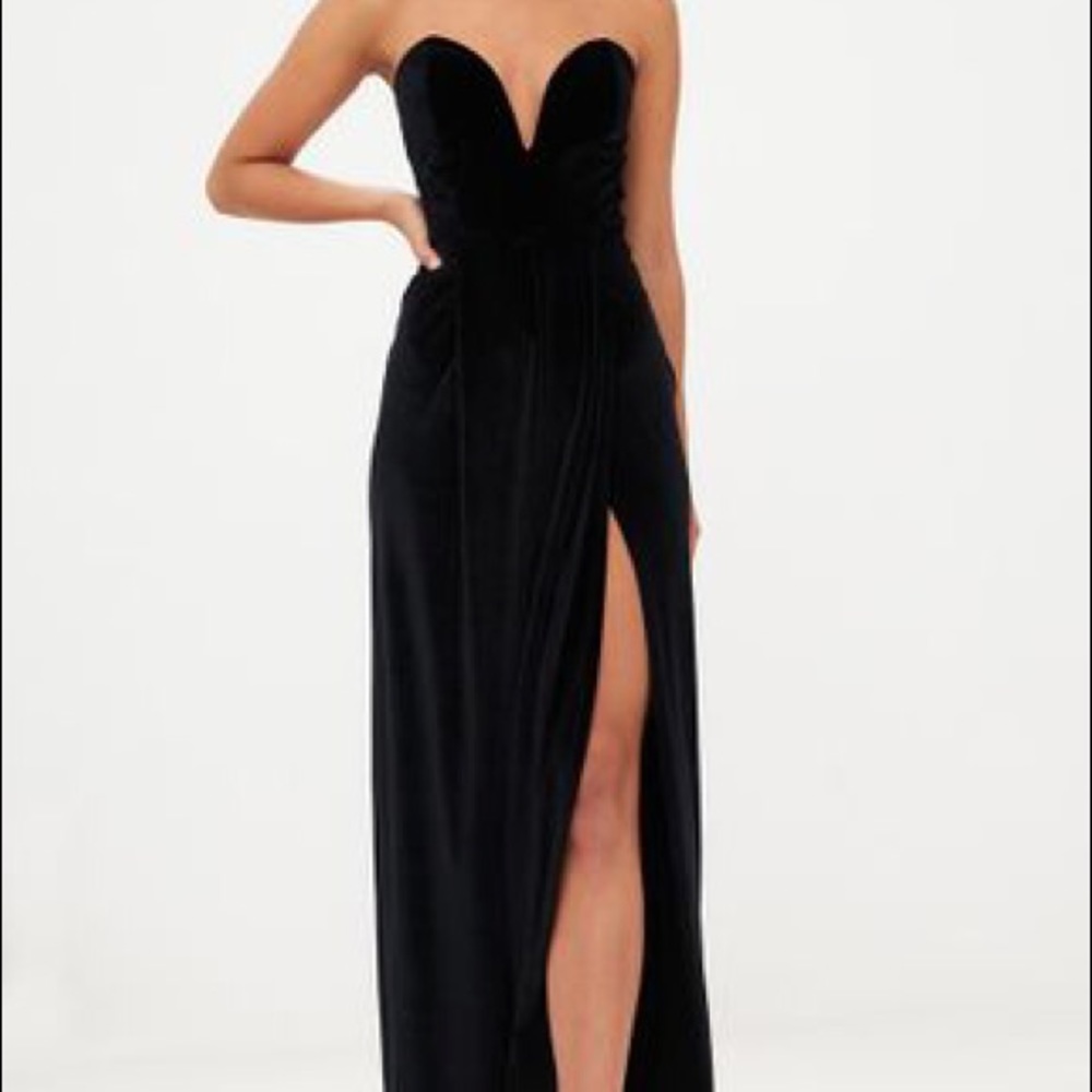 Pretty Little Things Black Velvet Maxi Dress